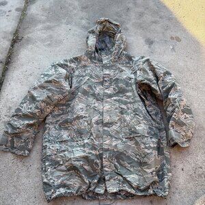 US Army ACU Digital Camo Improved Rainsuit Parka Jacket M Liner Cold Weather
